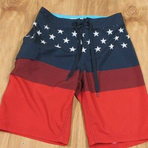 SONOMA Patriot Stars Stripes Board Shorts‎ Swim Trunks Size 28 (29) Surfing USA
